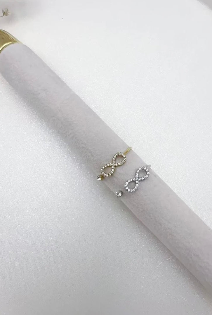Bague infini ajustable en acier inoxydable