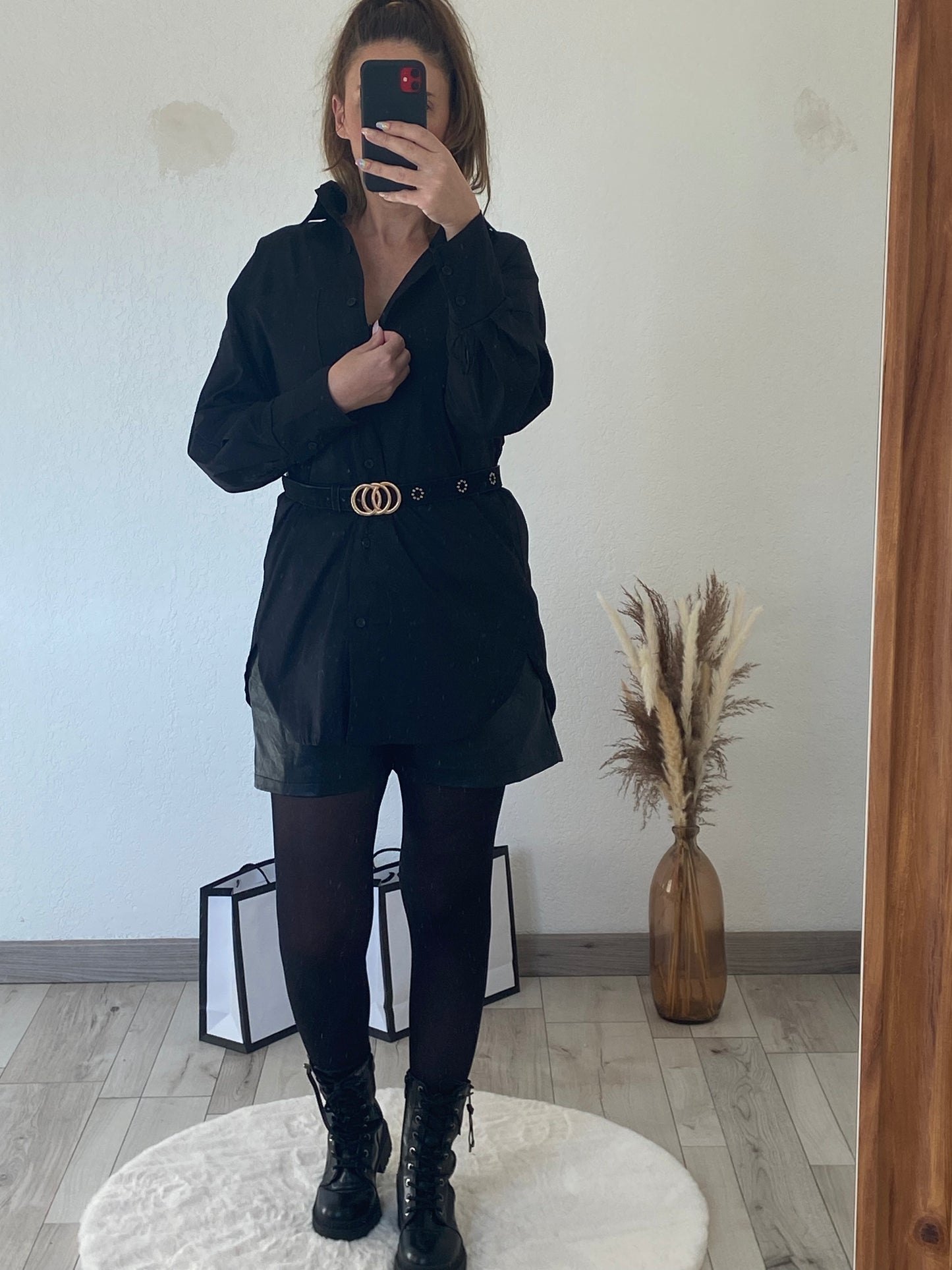 Chemise popeline Emma détails - vue complète look casual chic"