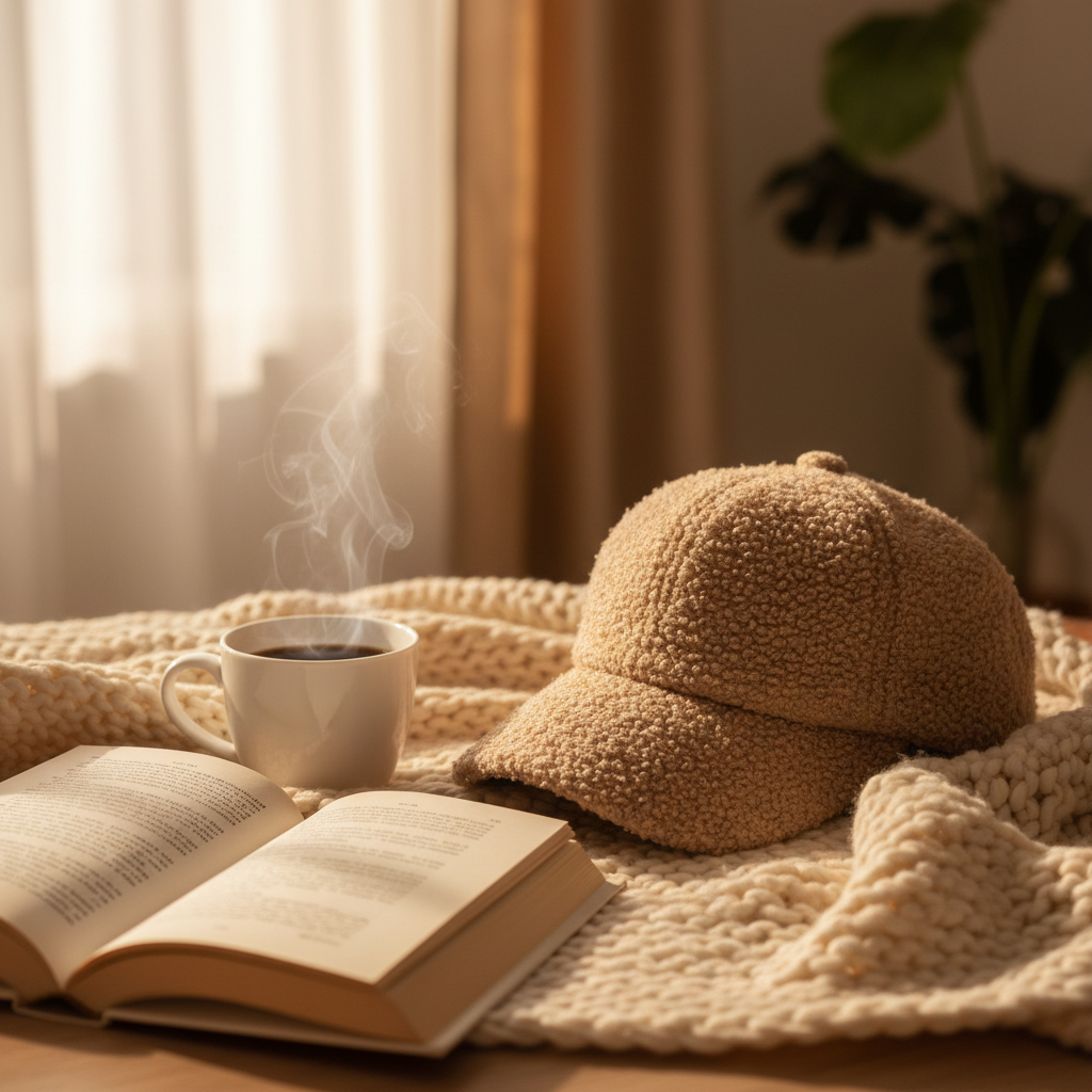 Casquette Bouclette Beige - Moment cocooning