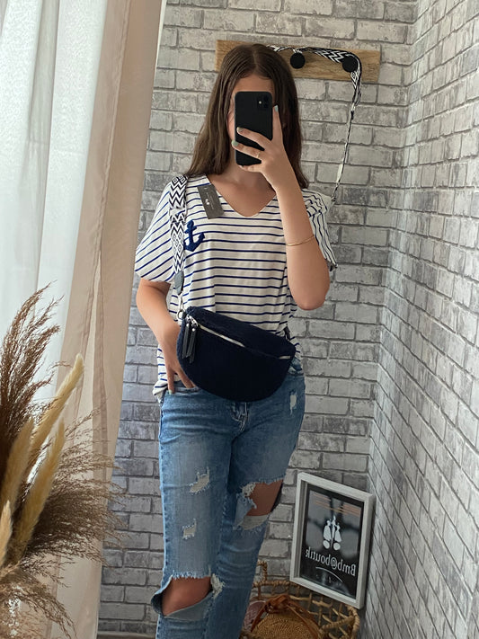 "Saccoche femme bleu ou blanche - vue de face accessoire"
