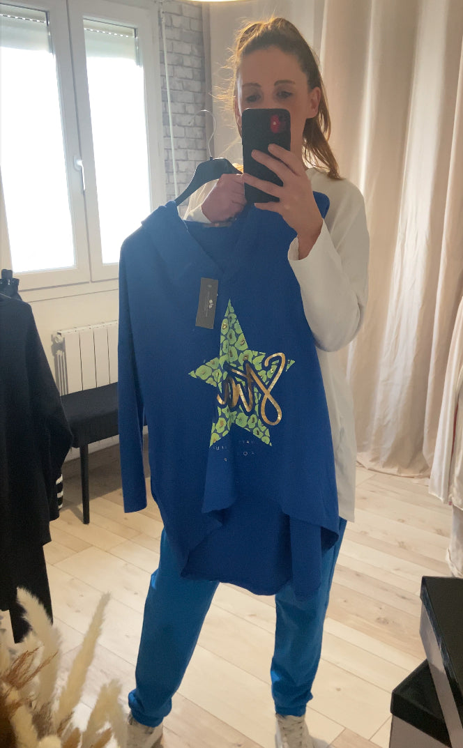  "Pull star étoile détails - vue FACE BLEU
