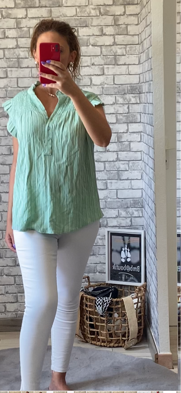 Haut VERT casual - look complet styling"