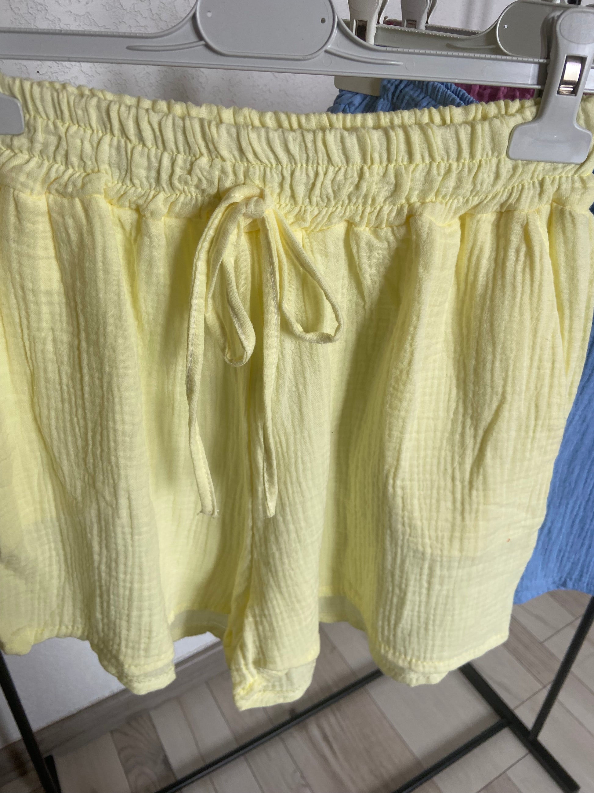 Short femme gaze de coton léger été - Taille élastique style décontracté respirant
