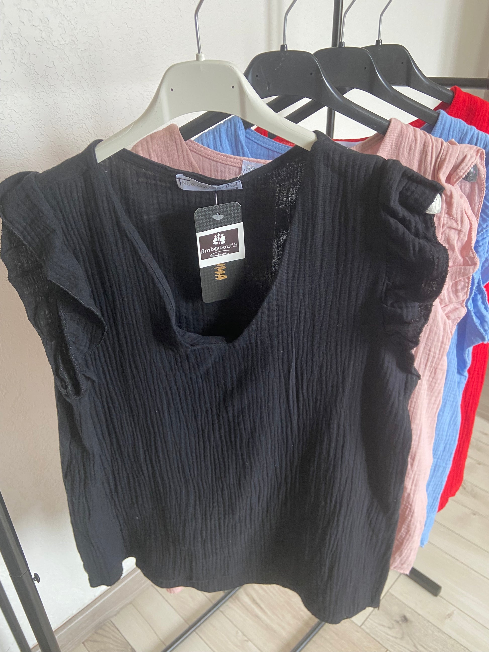 Tee-shirt femme gaze de coton léger - Col rond style décontracté respirant
