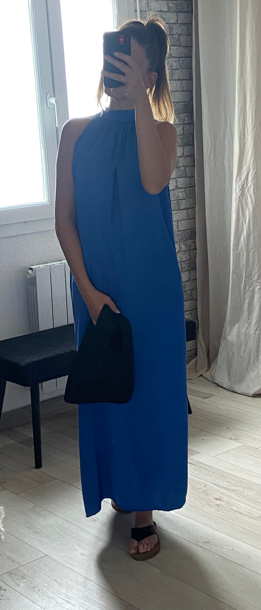 Robe longue Cathie femme - élégance bohème vue de face"