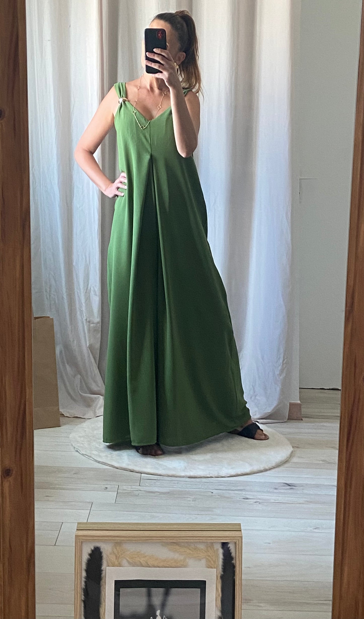 Combinaison Longue Verte Élégante - Taille 36/44