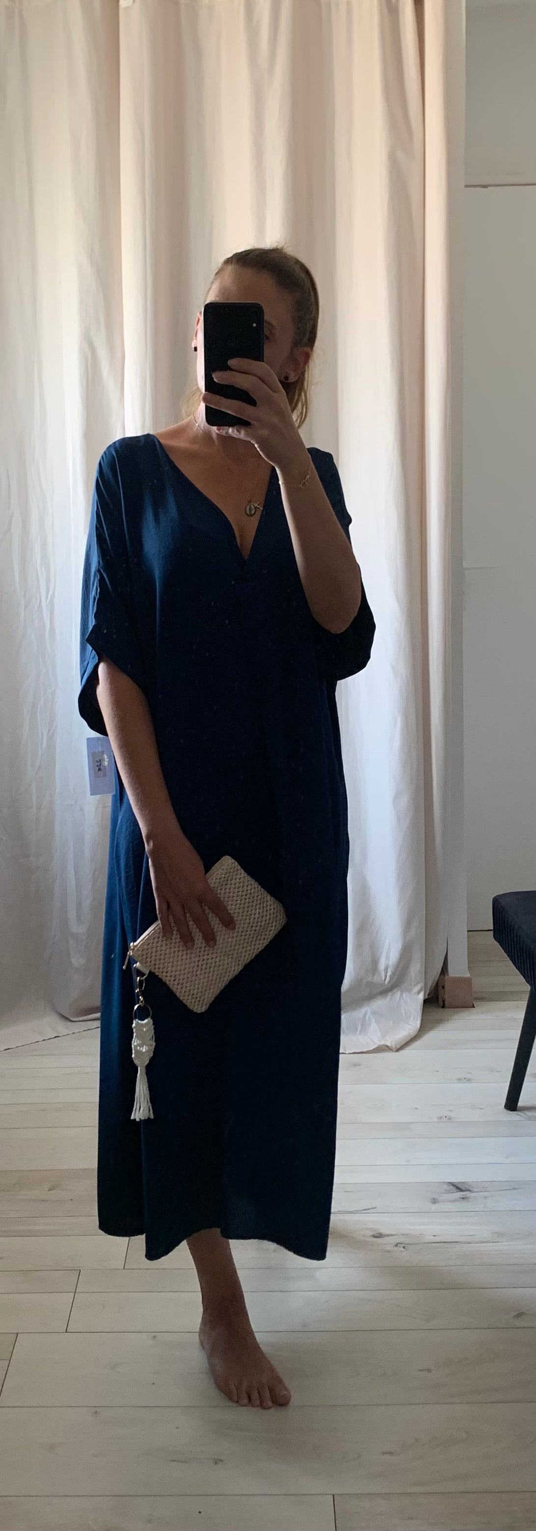 Robe Iris longue bohème - vue de face portée élégante"