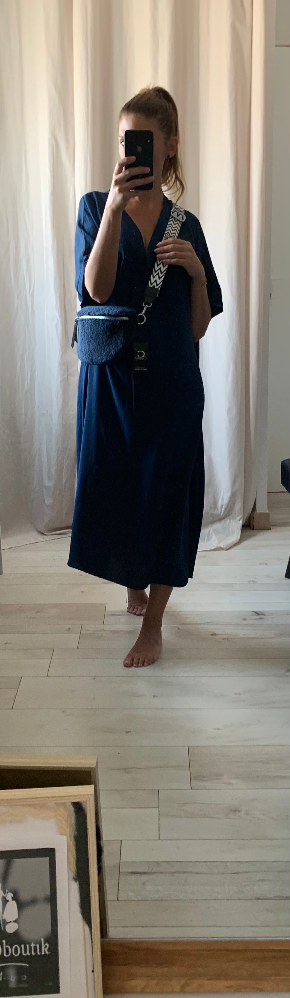 Robe Longue Iris Femme Col V - Midi Élégante Toutes Morphologies