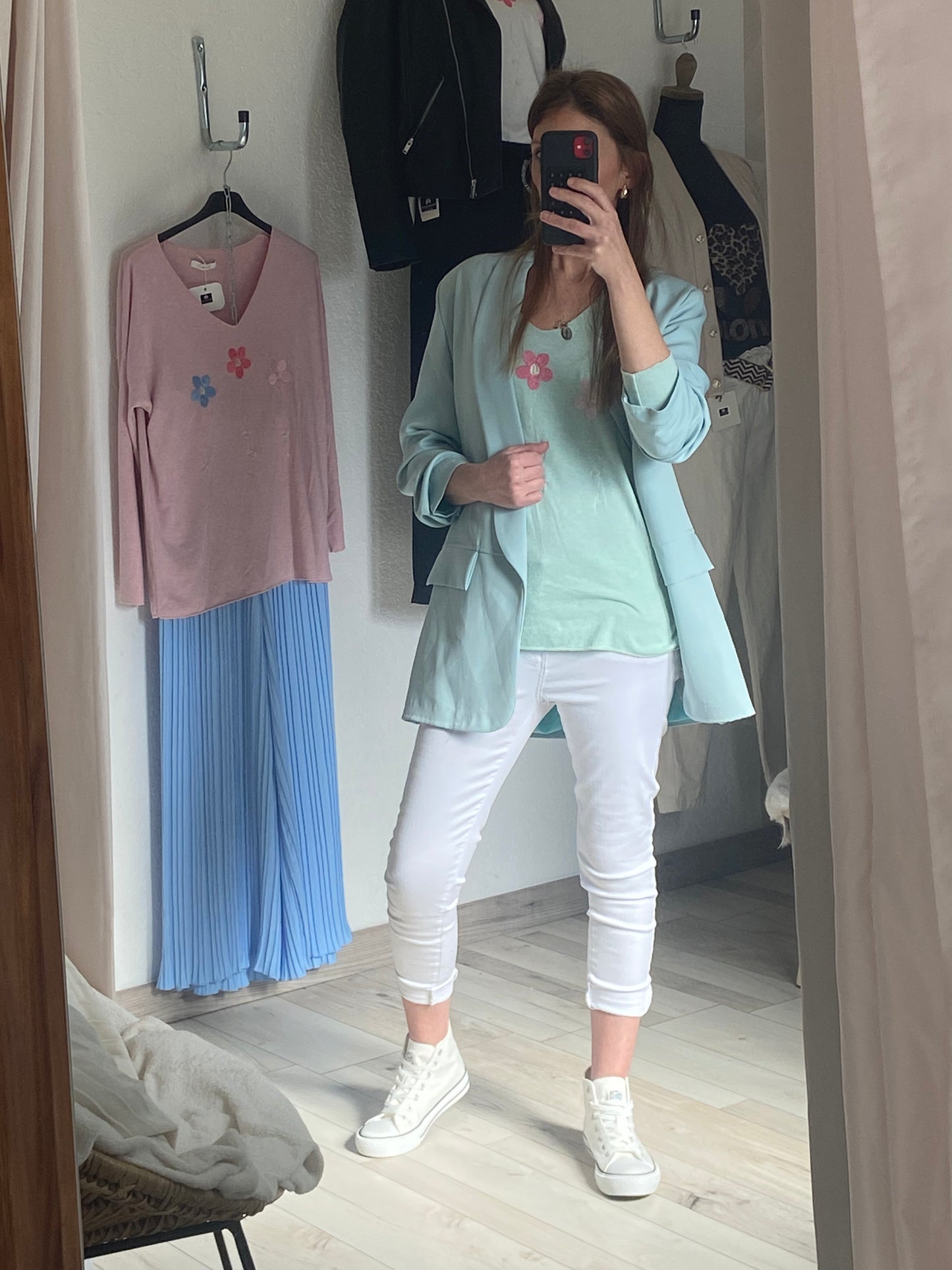 Blazer Oversize Vert d'Eau Femme - Veste Manches Froncées Style Bohème