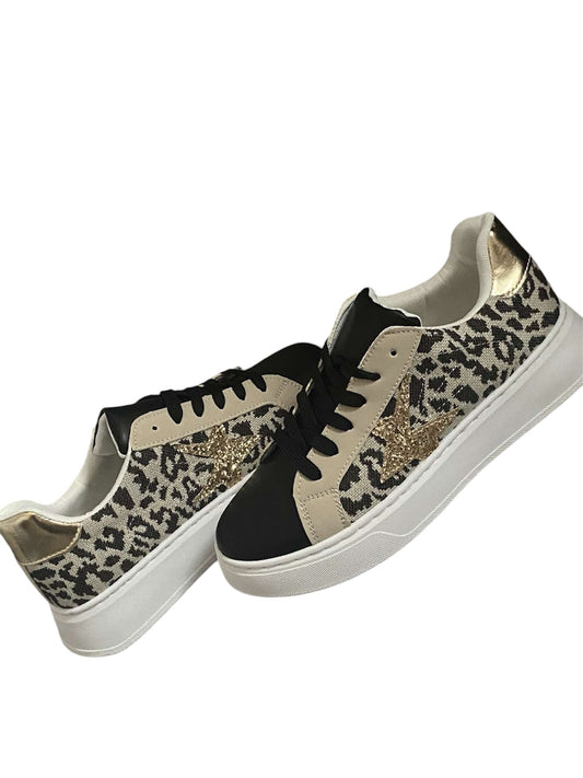 "Basket Cloe bi matière femme - chaussures tendance vue de face"