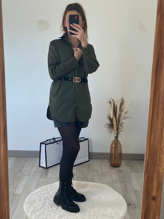 "Chemise Emma popeline femme - vue de face portée élégante"