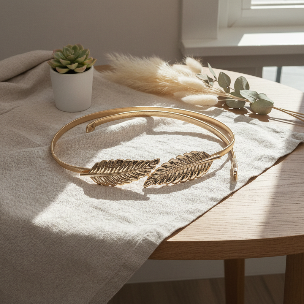 Ceinture métallique motif feuille - Ambiance