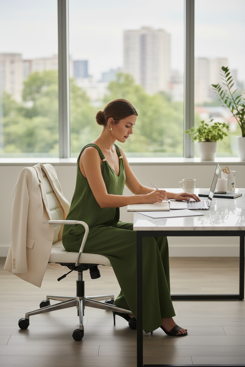 Combinaison Verte Bureau Action