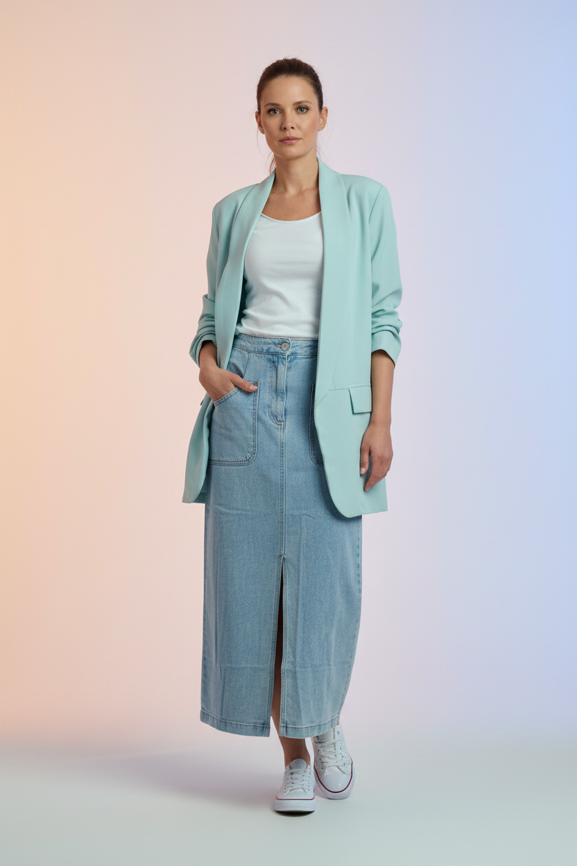 Jupe Jean Longue Femme Denim